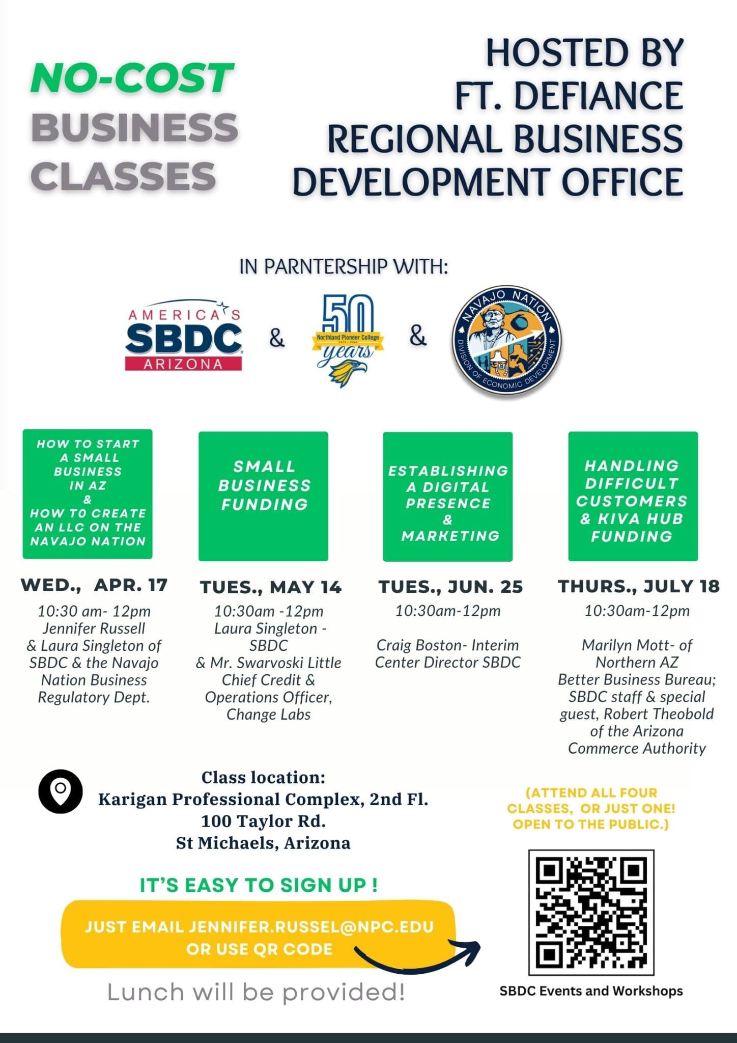 Business Development Classes Decatur Events from June 12 – June 25 – Navajo Division of Economic Development
